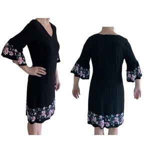 Roz & Ali Black Dress with Bell Sleeve